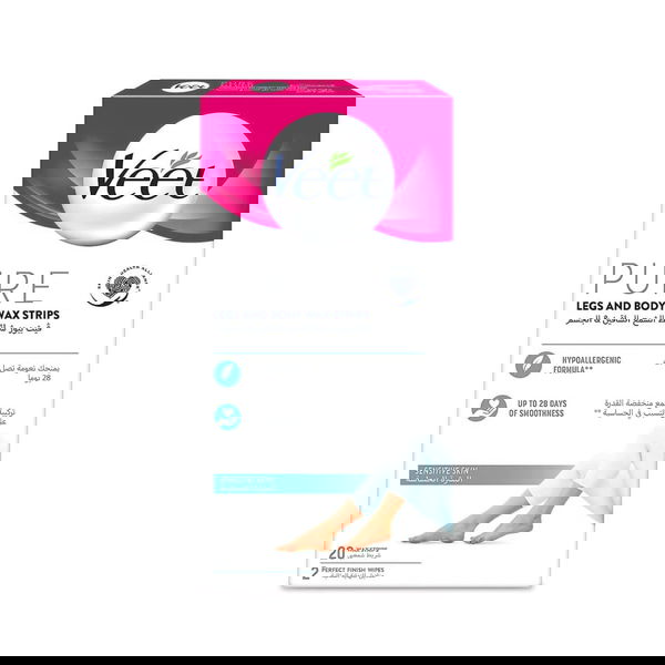 يت - شرائح شمعية نقية للجسم 20 عبوة للبشرة الحساسة